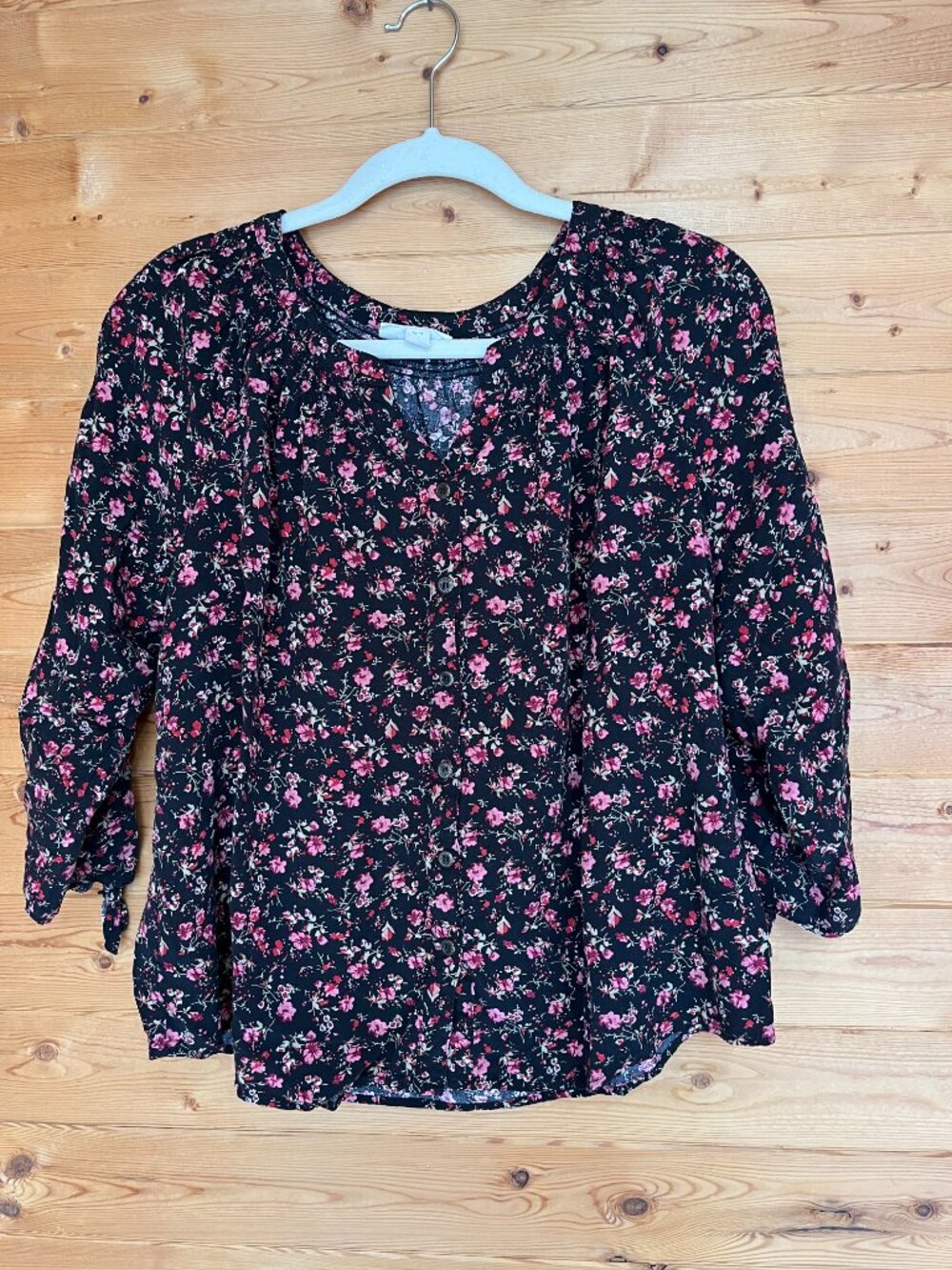 Westport Black with Tiny Pink Flowers Size XL
